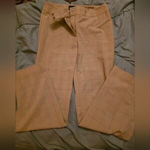 Norton McNaughton Women's Beige Plaid Dress Pants Size 6 Stretch